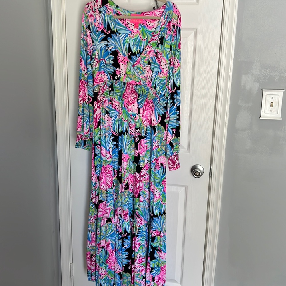 Lilly Pulitzer Maxi Mistral Ruffle Dress - size Large